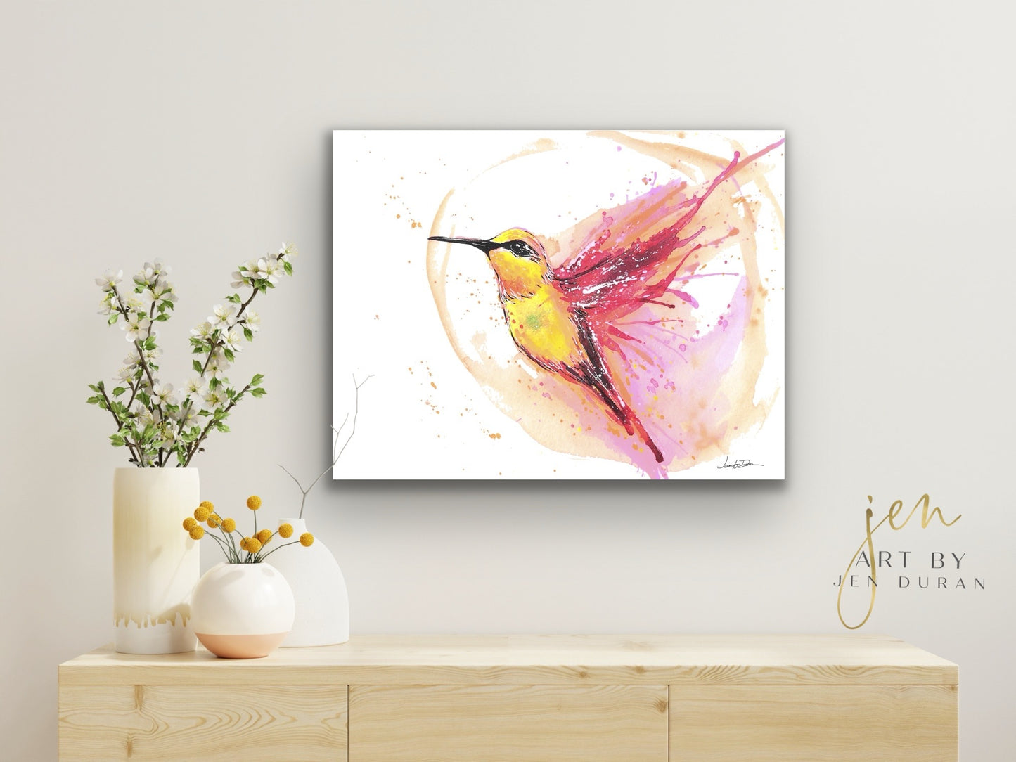 "Hummingbird Splash" Giclée Canvas Print