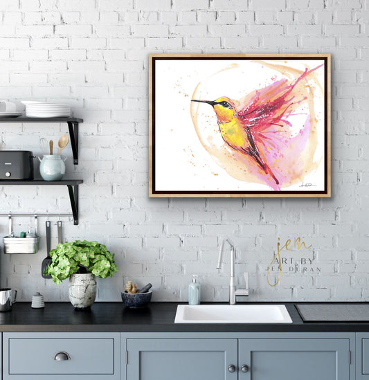 "Hummingbird Splash" Giclée Canvas Print