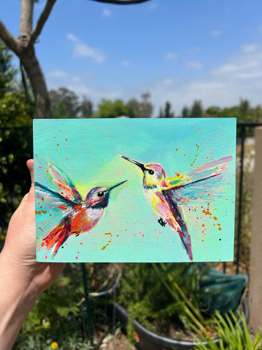 "Spring Hummingbird" Original Painting #8