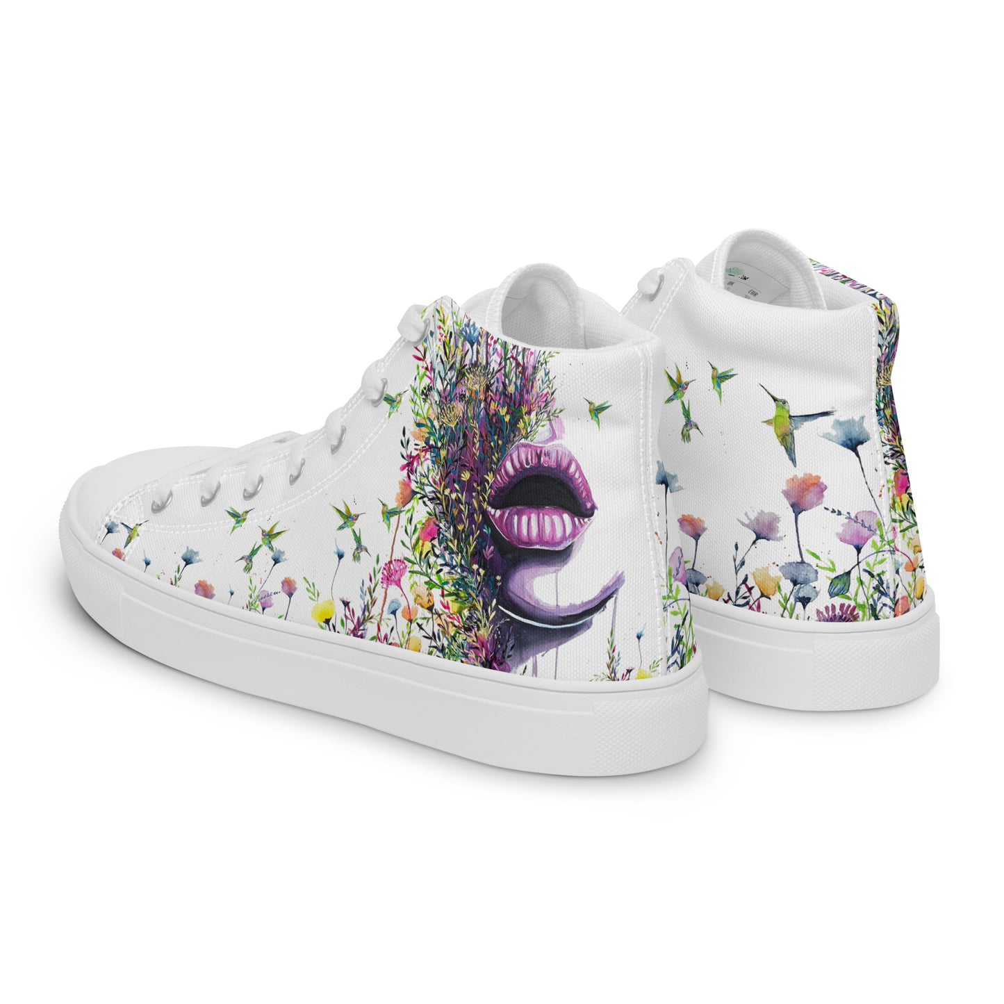 high top shoes, high top sneakers, canvas shoes, trendy fashion, unique shoe design, mens shoes, womens shoes, sneakers, art by jen duran