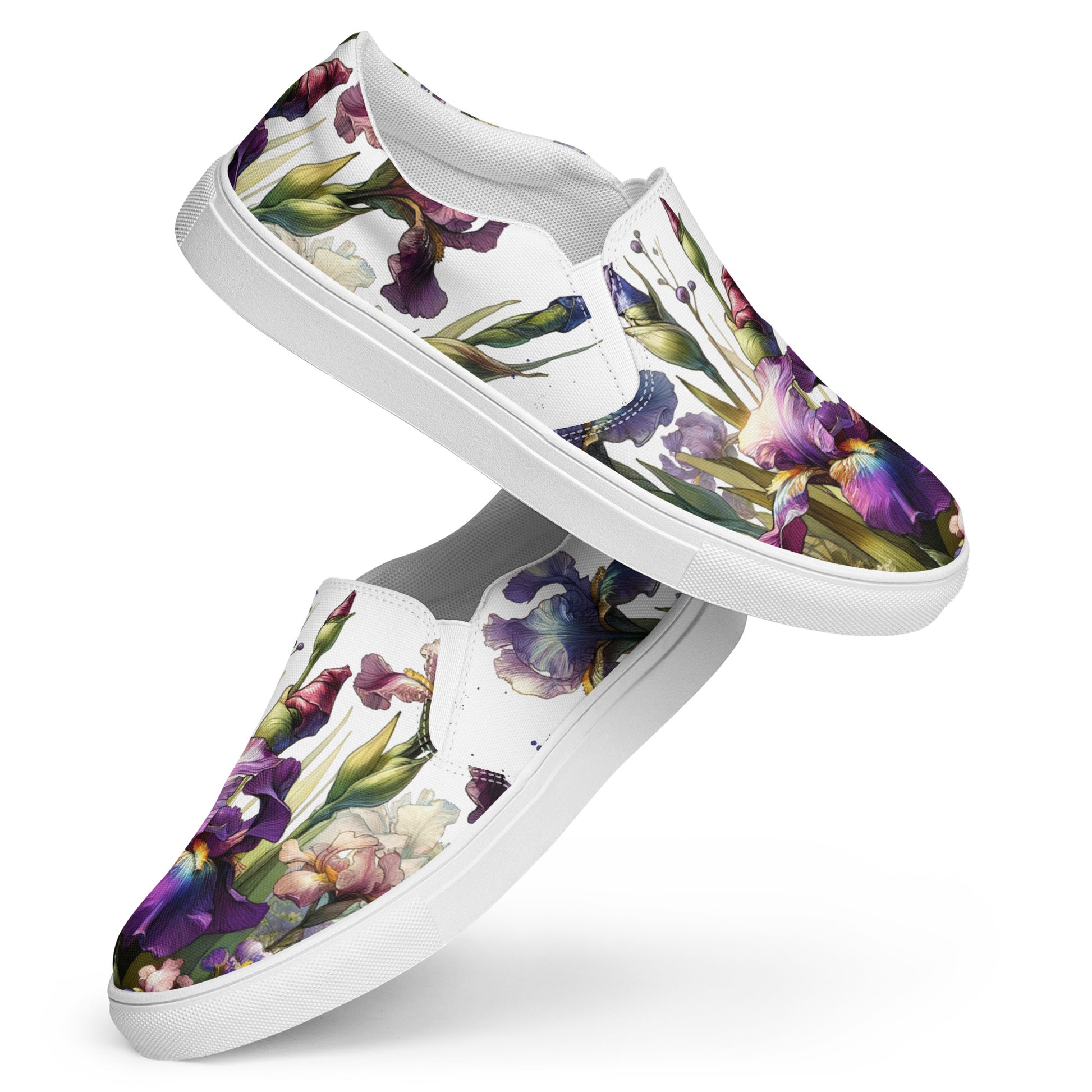 canvas slip on shoes, slip on shoes, canvas sneakers, canvas shoes, trendy fashion, unique shoe design, mens shoes, womens shoes, sneakers, art by jen duran