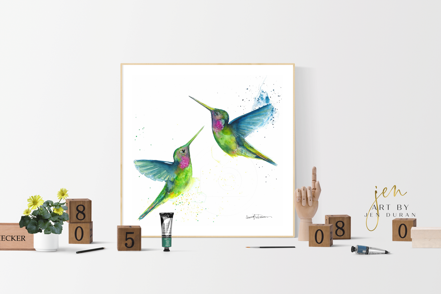 "Hummingbird Duo" Fine Art Paper Print