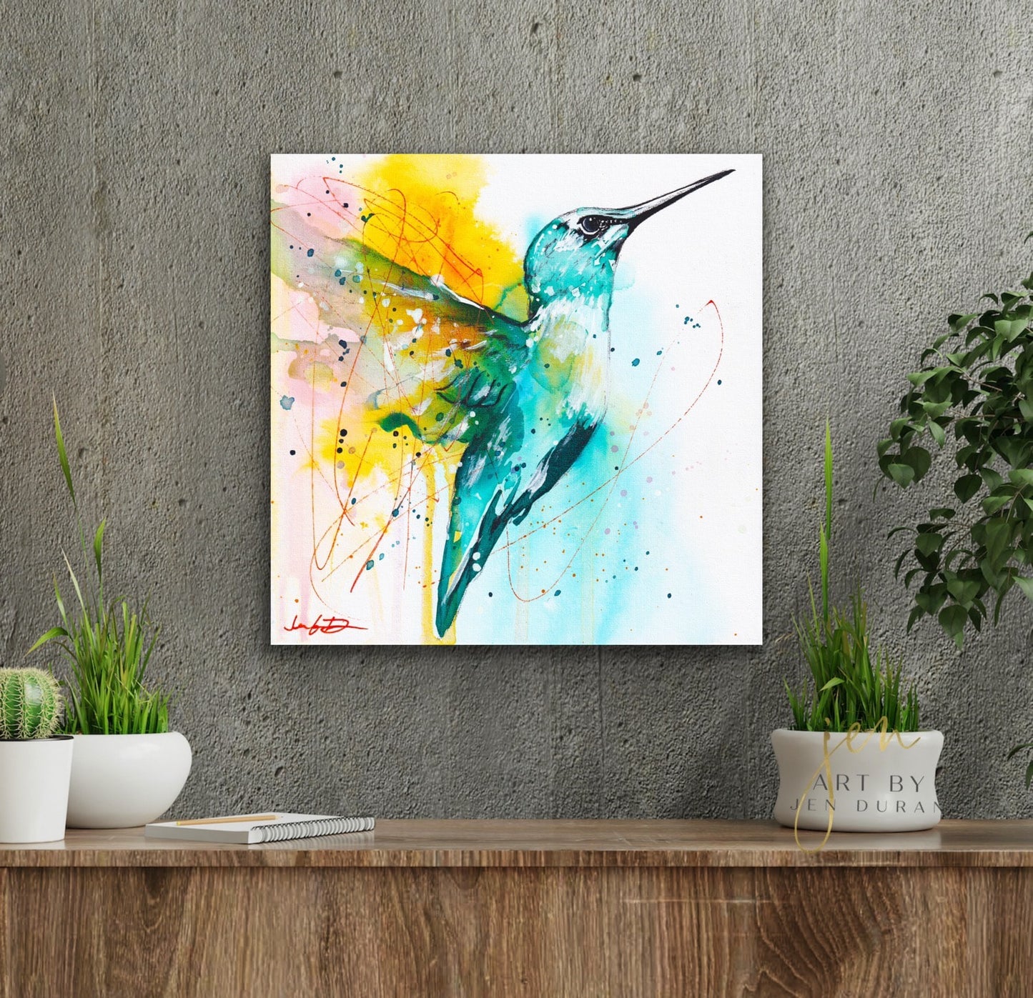 modern canvas wall art, modern art, hummingbird art, watercolor bird art, hummingbird art print, canvas wall art, wall art, home decor, modern art print, art for walls, unique home decor, best gift, bird art print, art by jen duran