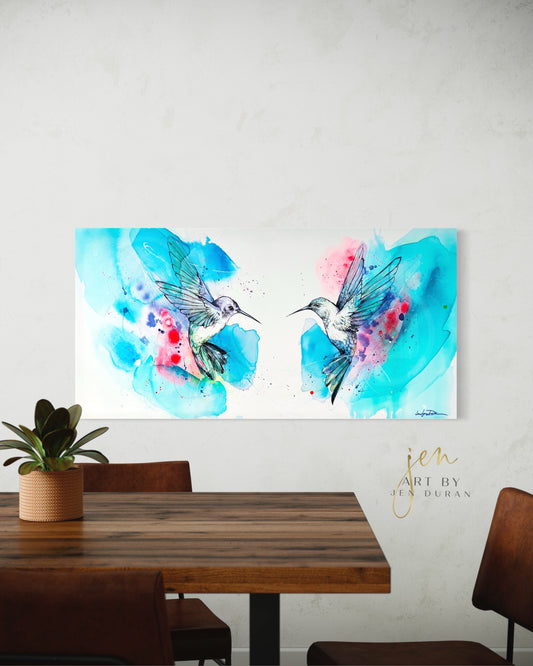hummingbird canvas art