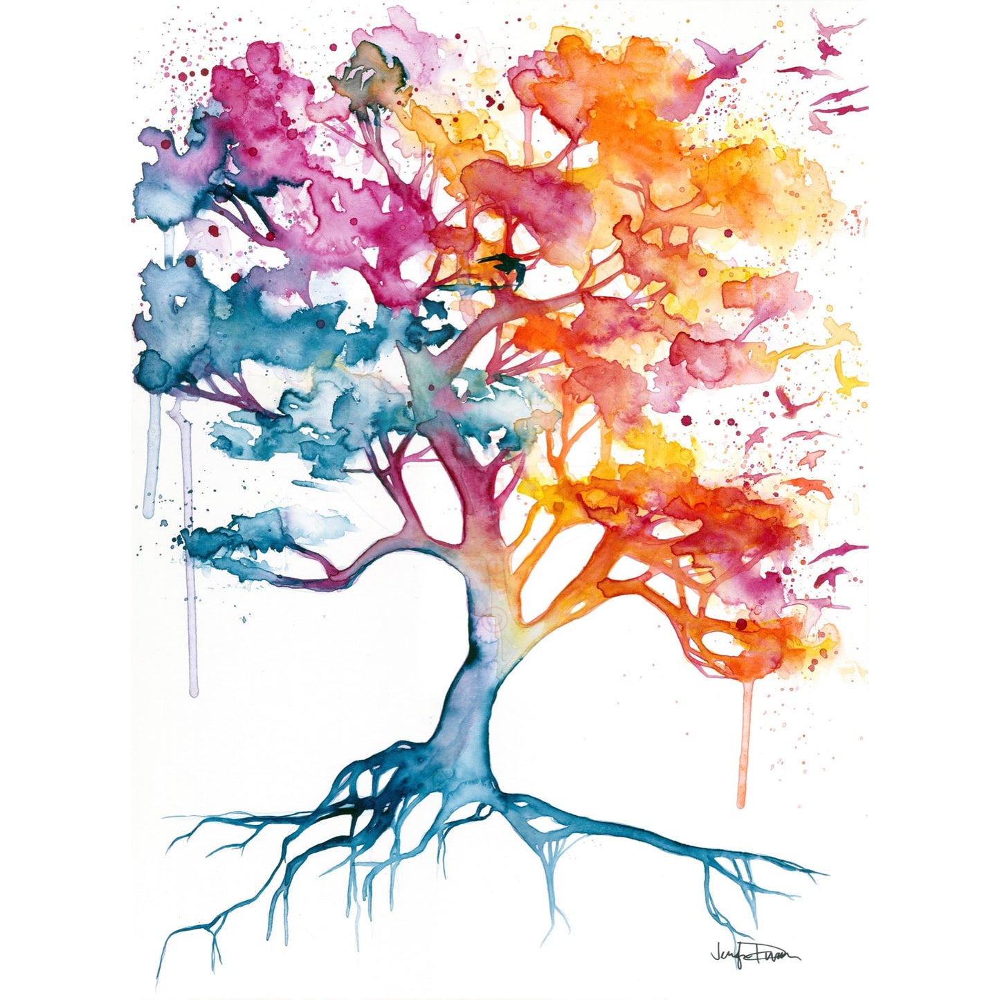 Rainbow Tree Fine Art Paper Print | Wall Art Home Decor