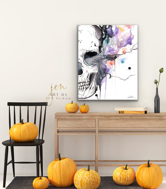 "Smoking Skull" Fine Art Paper Print