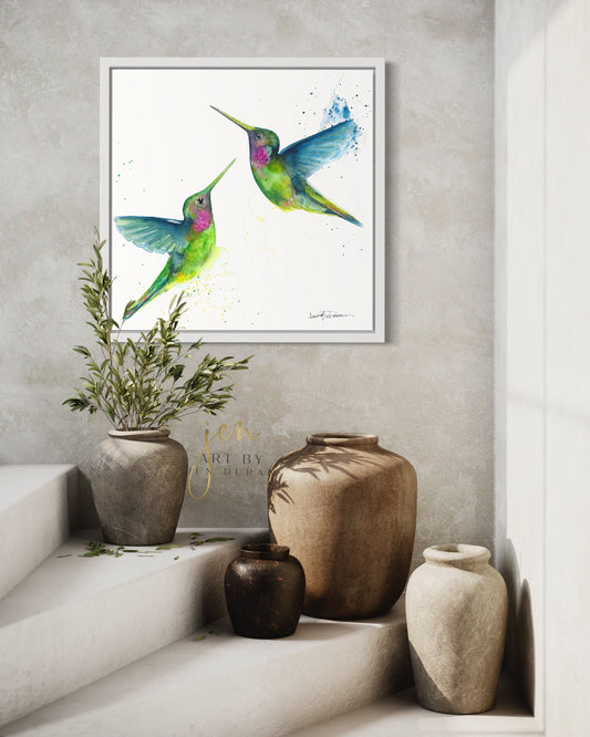 "Hummingbird Duo" Fine Art Paper Print