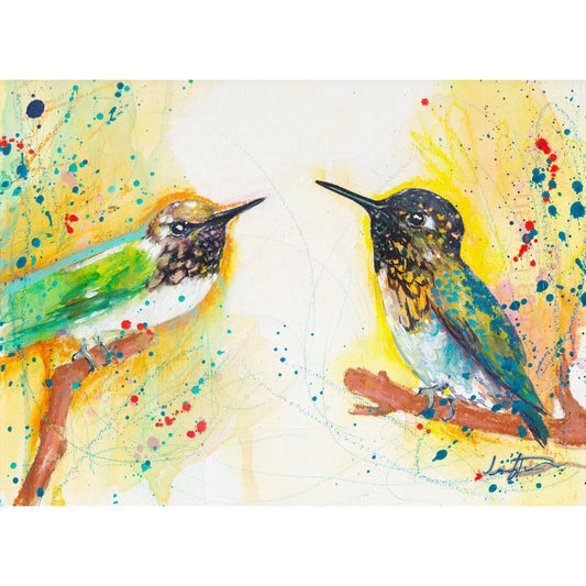 "Hummingbird Talk" Fine Art Paper Print | Wall Art