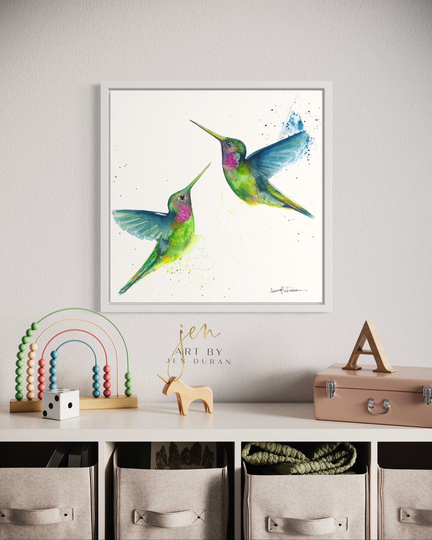"Hummingbird Duo" Fine Art Paper Print