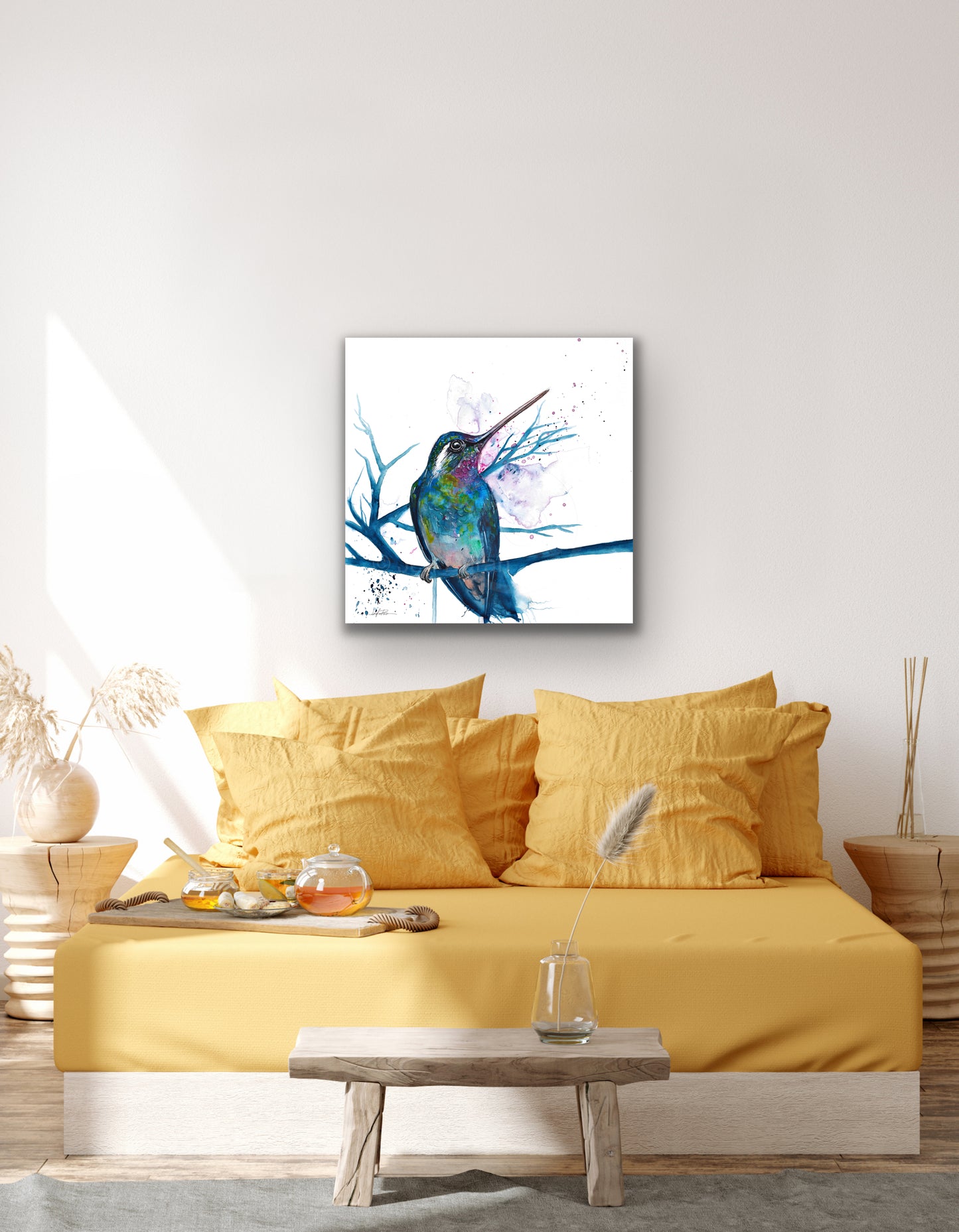 "Blue Hummingbird" - Giclée Canvas Print