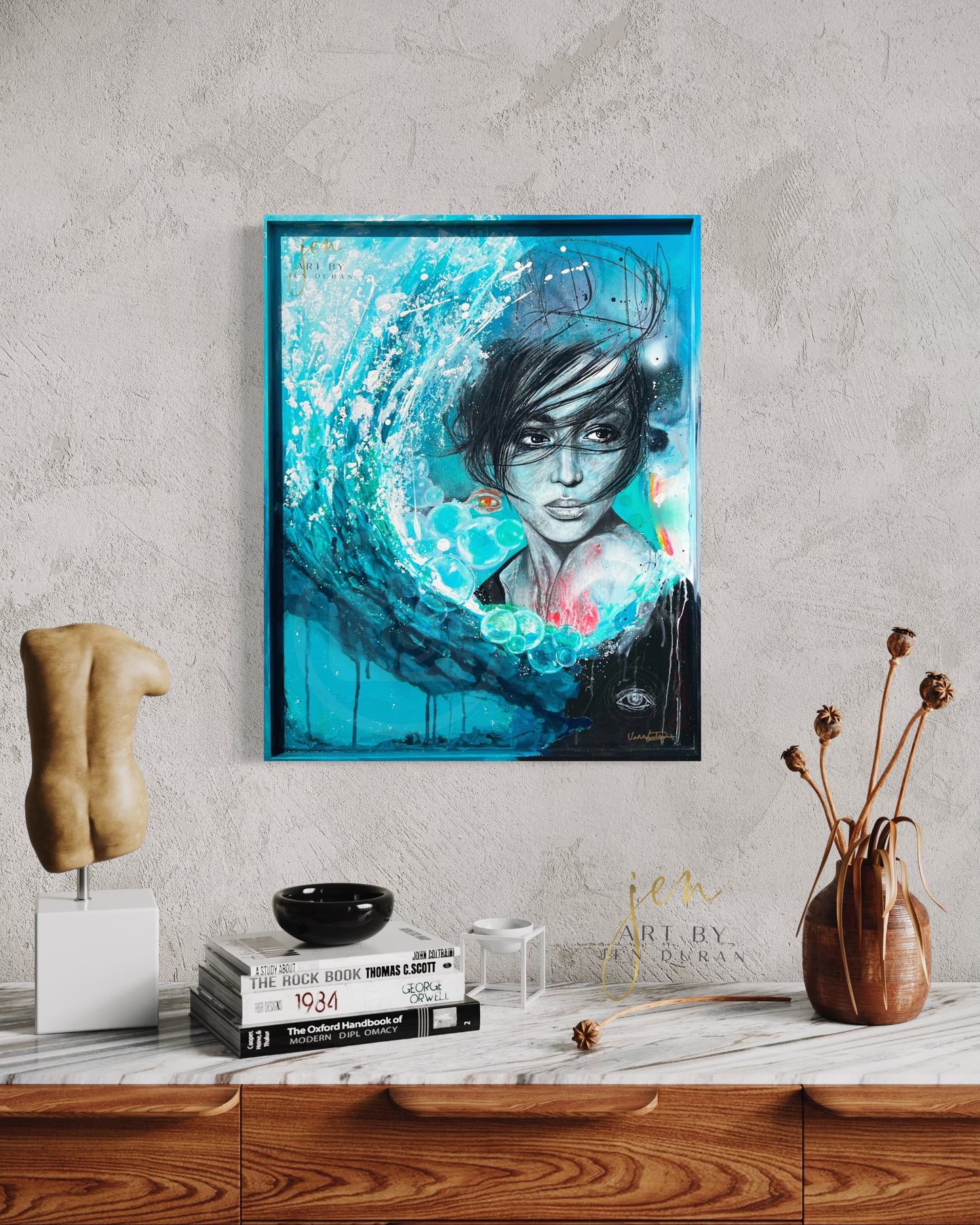 Original Painting Abstract Modern Woman Seductive Art By Jen Duran