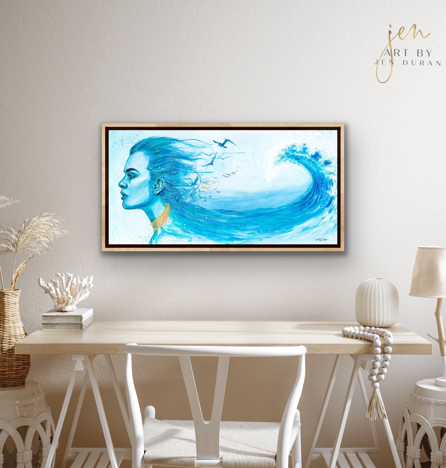 abstract watercolor art painting, canvas wall art print, home decor, heartache art by jen duran