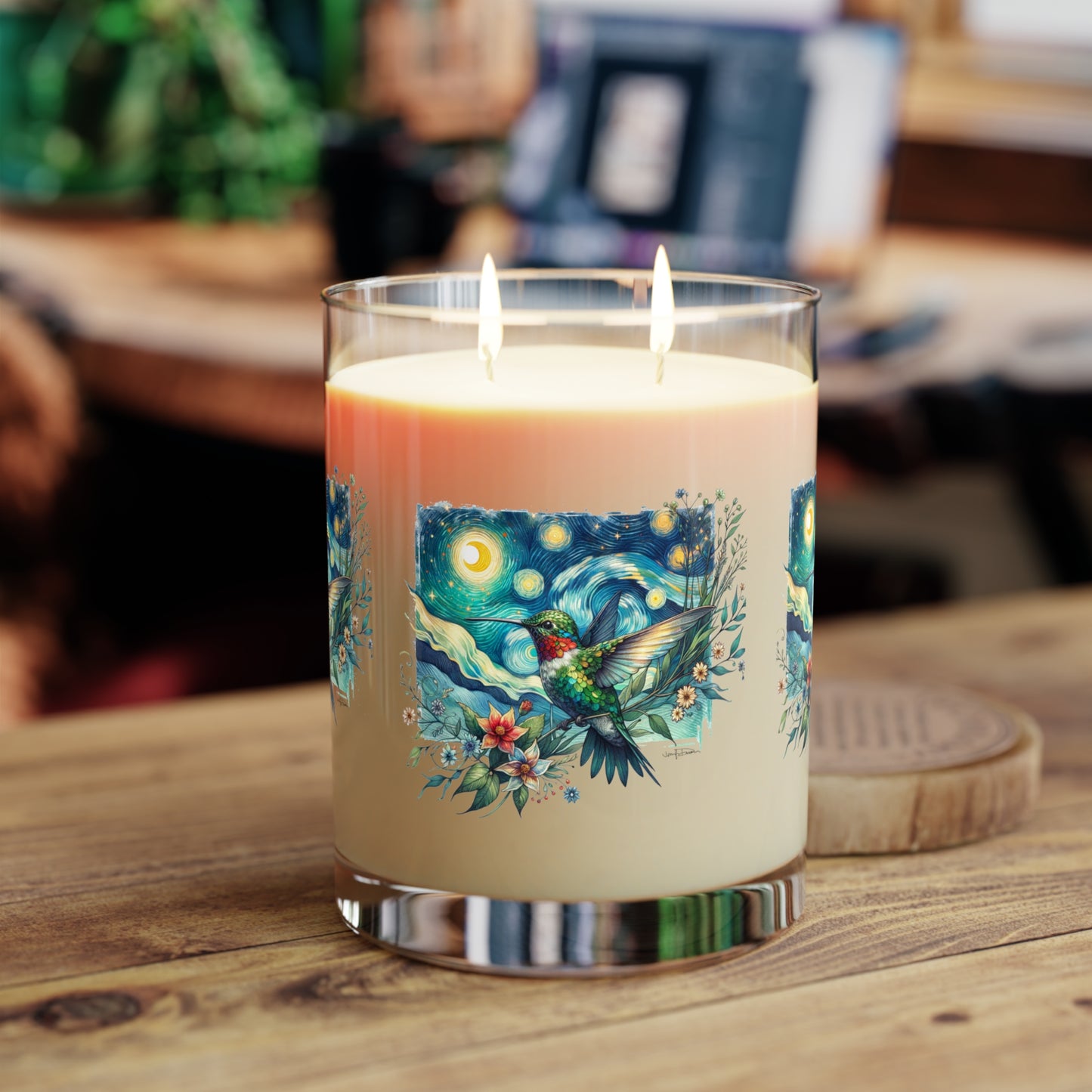 Seventh Avenue Scented Candle - Hummingbird w/ Starry Night Design