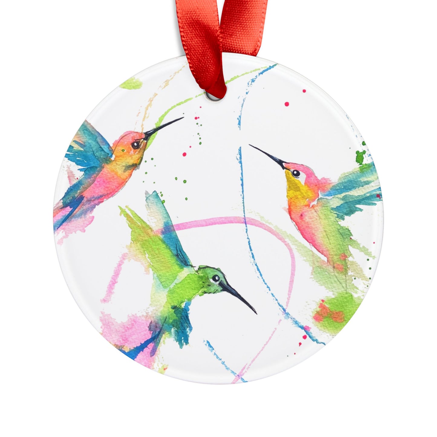 Holiday Acrylic Ornament - Hummingbird Trio