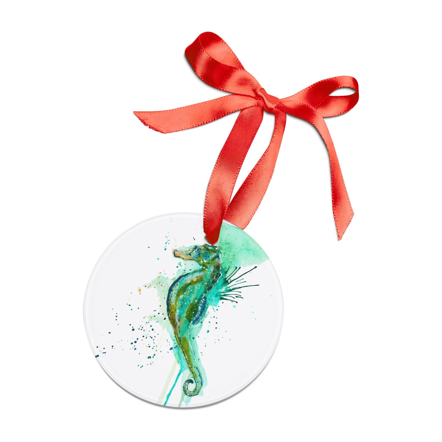 Holiday Acrylic Ornament - Seahorse #2