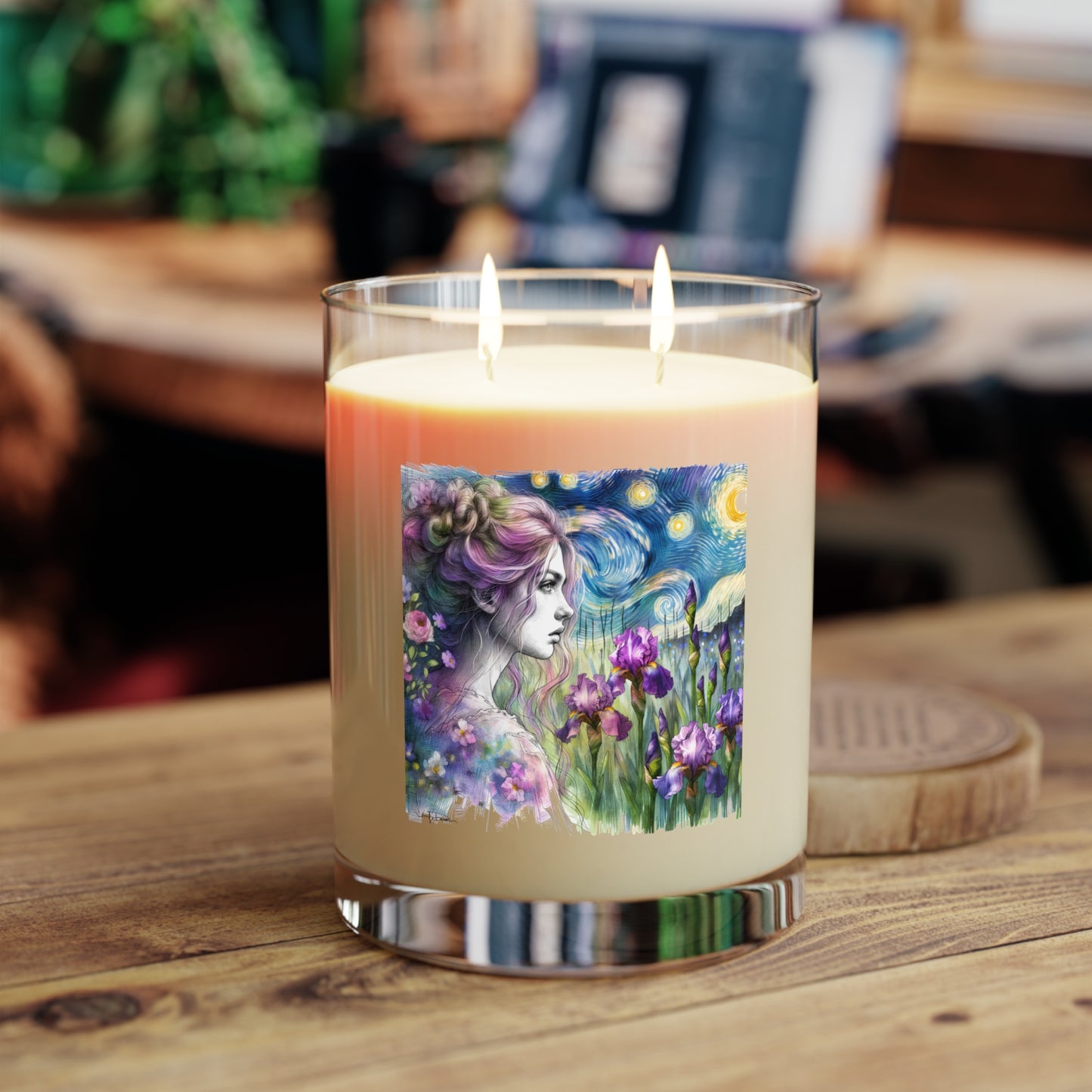 Seventh Avenue Scented Candle - Girl w/ Irises Design