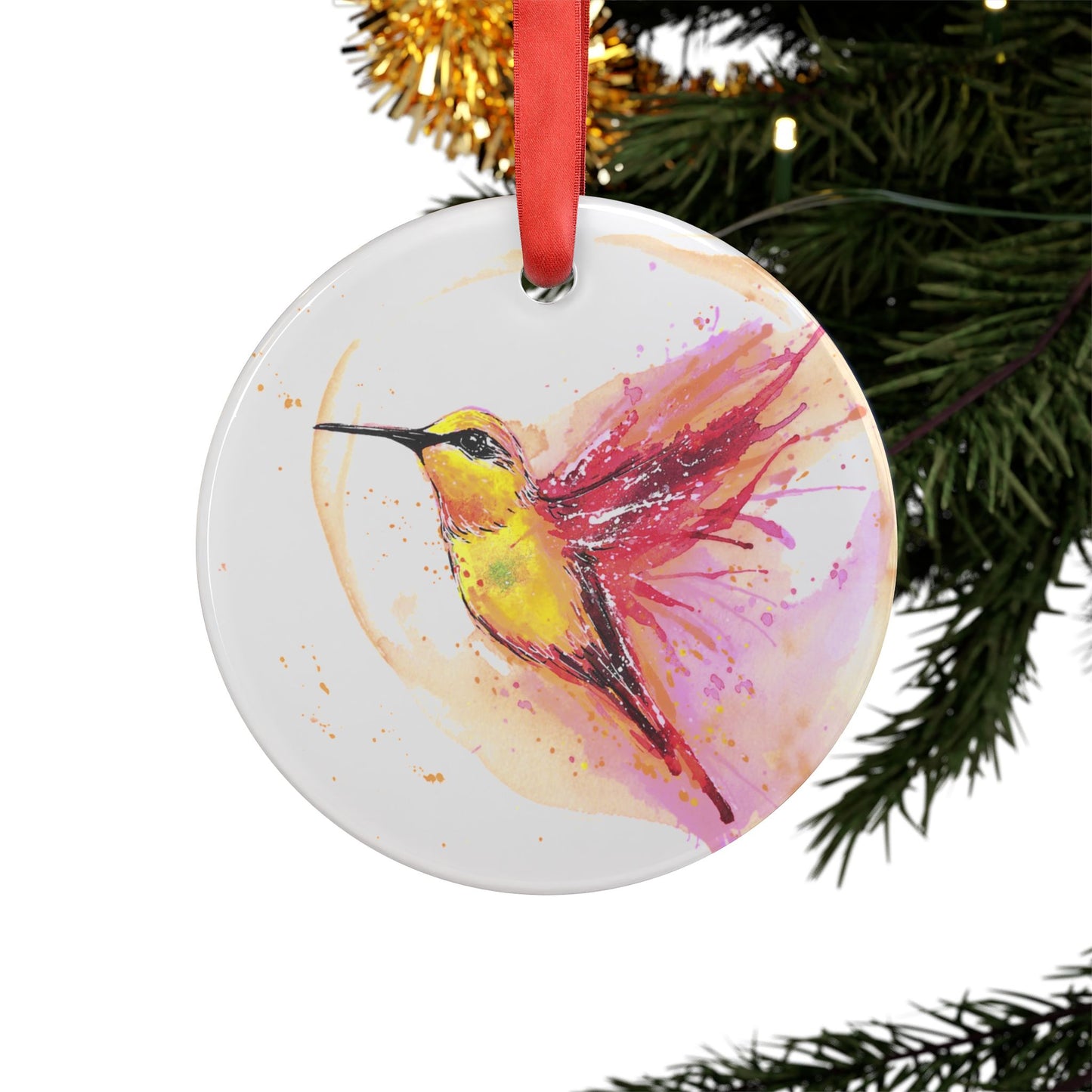 Holiday Acrylic Ornament - Hummingbird Splash