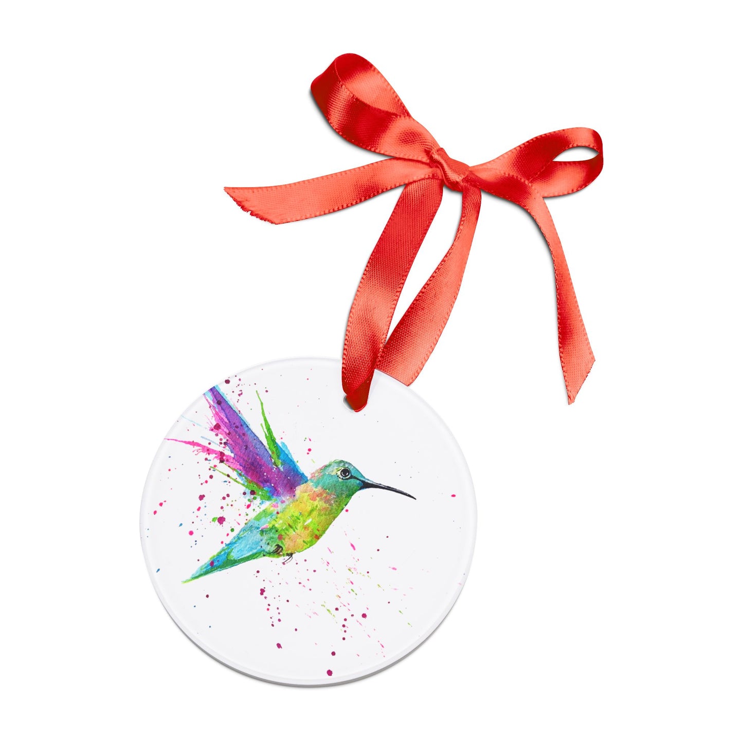 Holiday Acrylic Ornament - Hummingbird Splash