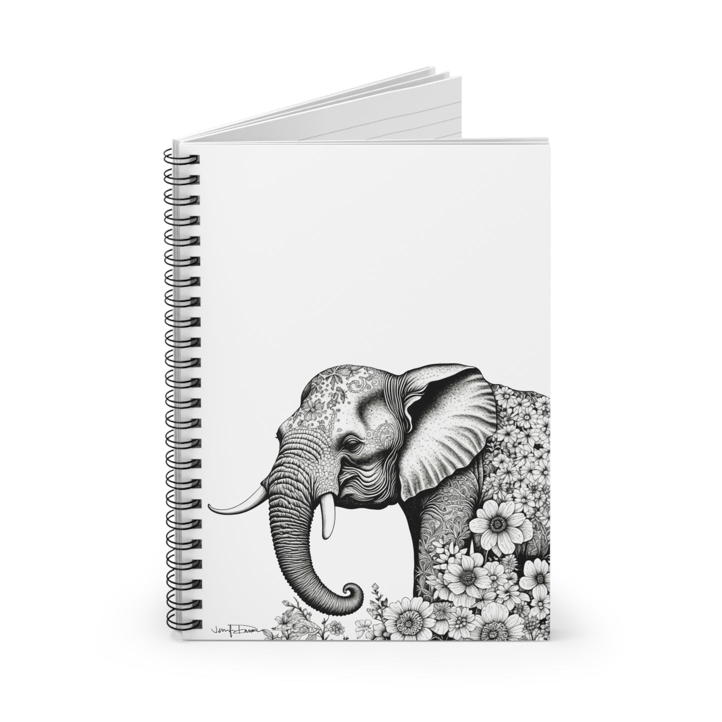 Spiral Notebook - Elephant Design