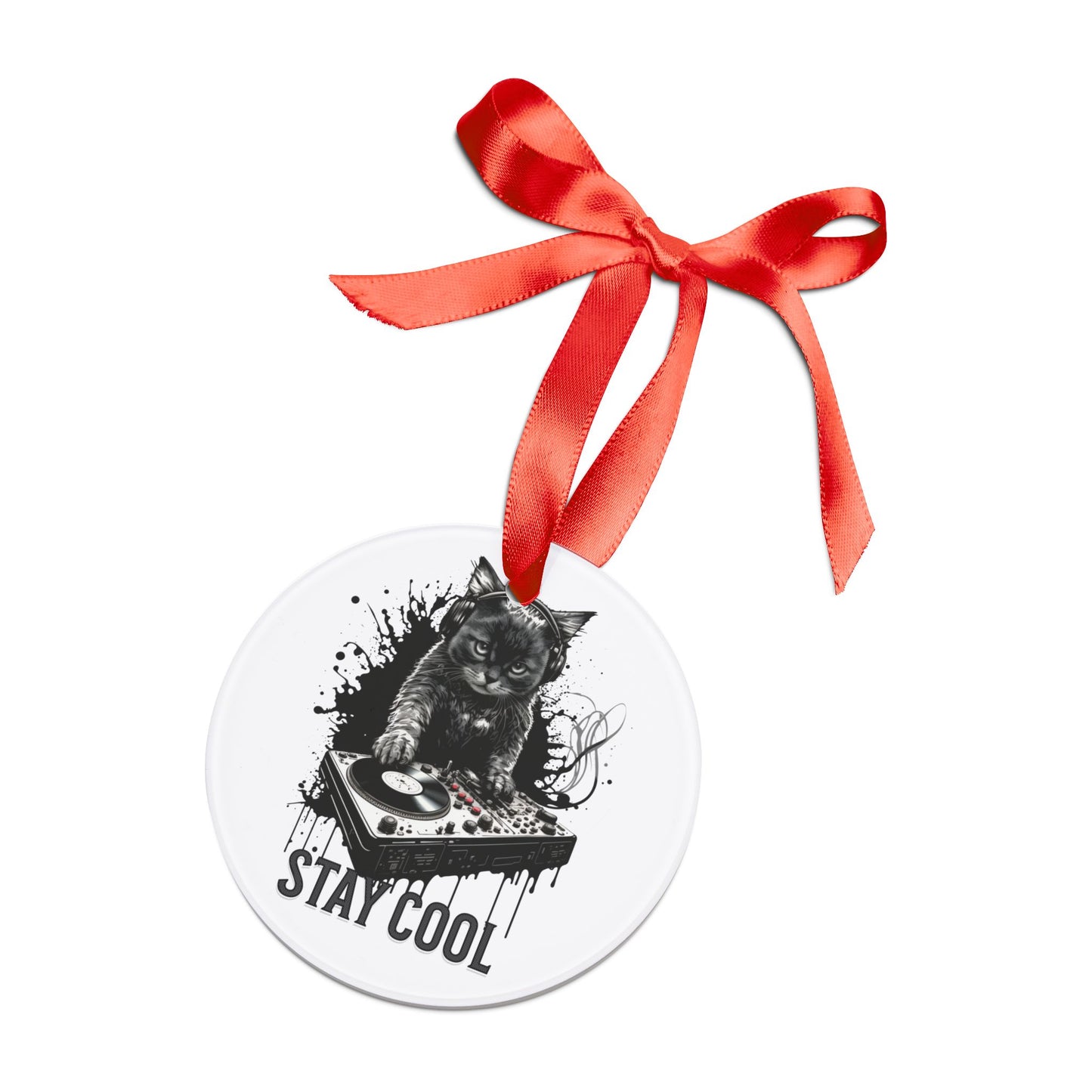 Holiday Acrylic Ornament - Stay Cool (Cat)