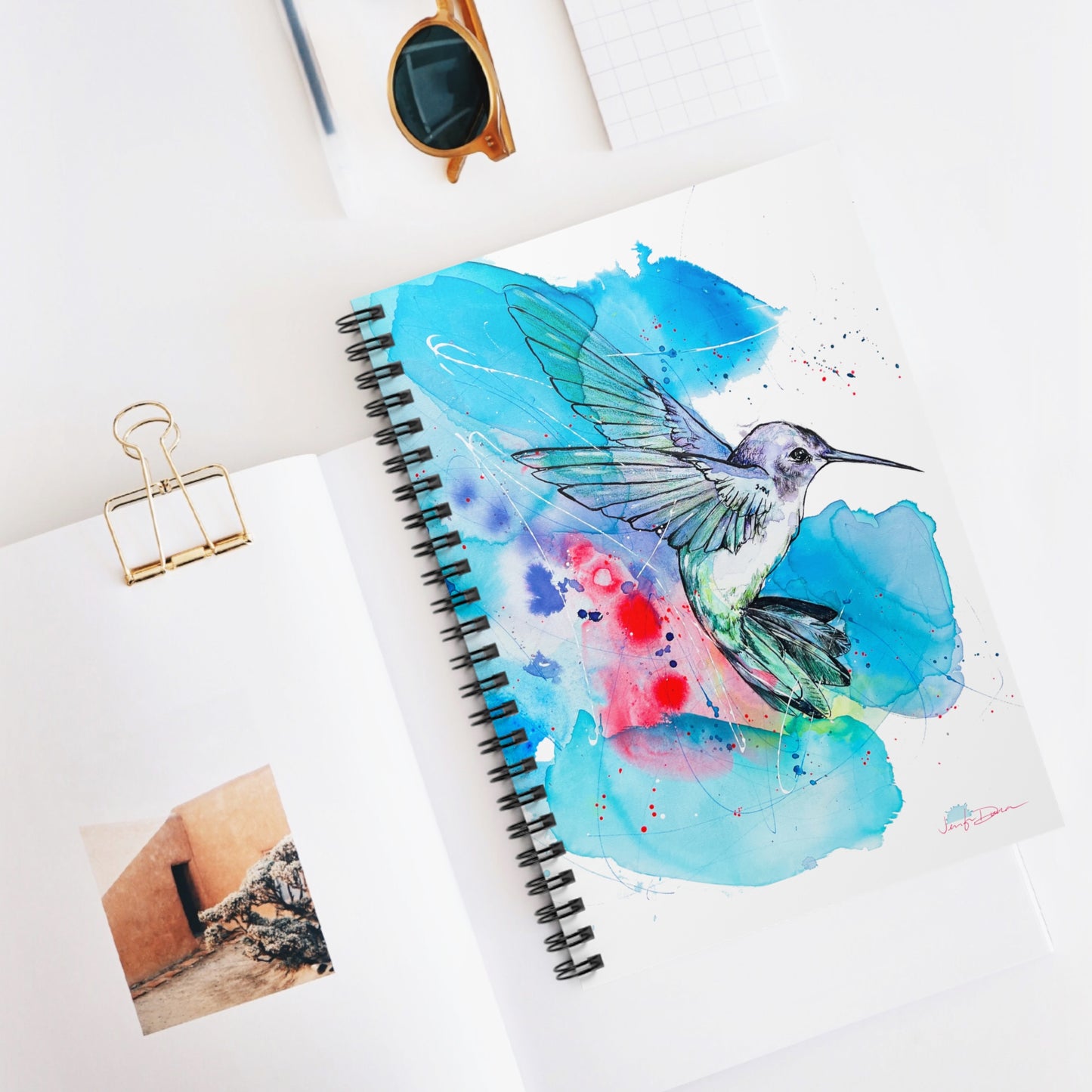 Spiral Notebook - Hummingbird Design