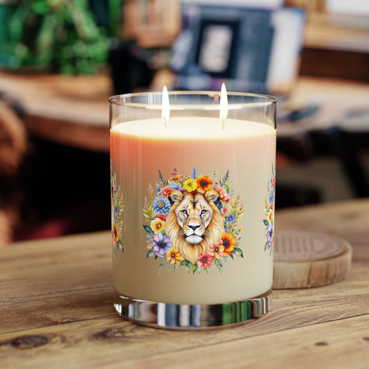 Seventh Avenue Scented Candle - Lion w/Flowers Design