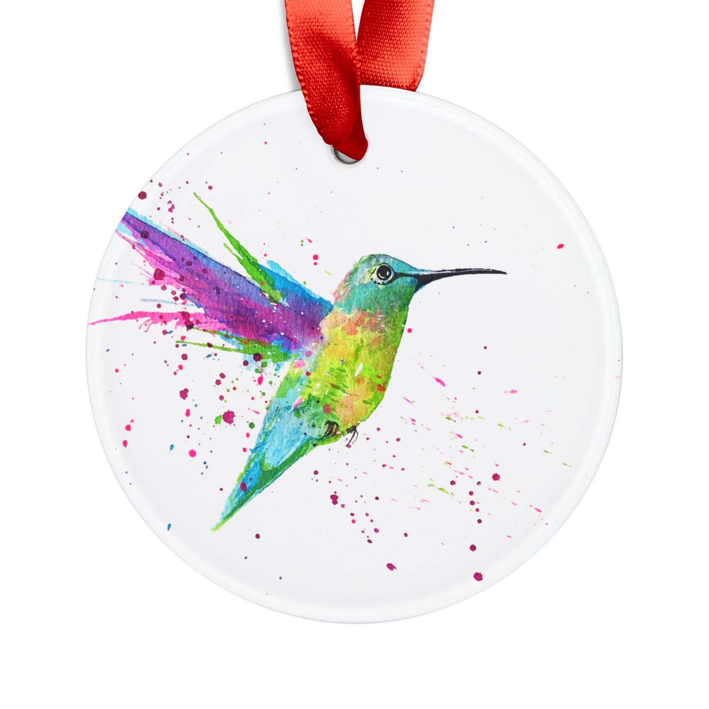 Holiday Acrylic Ornament - Hummingbird Splash