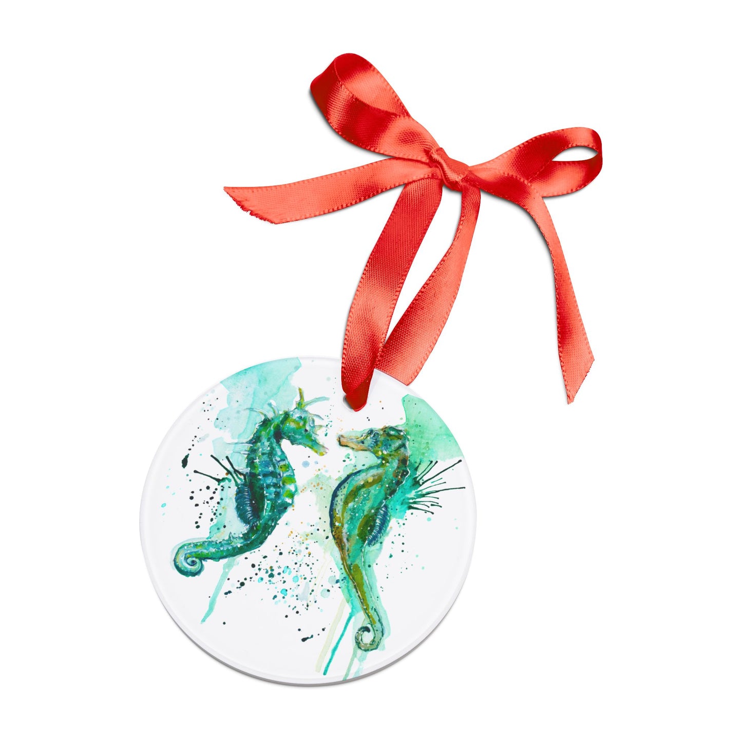 Holiday Acrylic Ornament - Seahorses