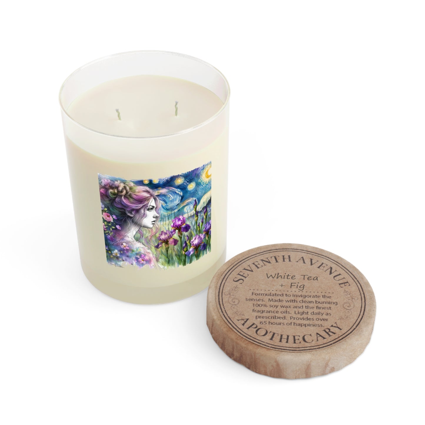 Seventh Avenue Scented Candle - Girl w/ Irises Design