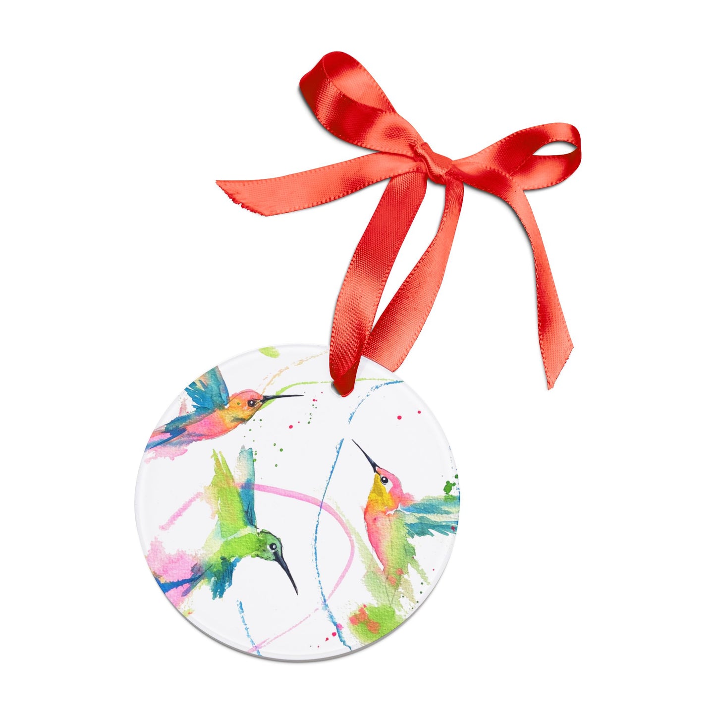 Holiday Acrylic Ornament - Hummingbird Trio