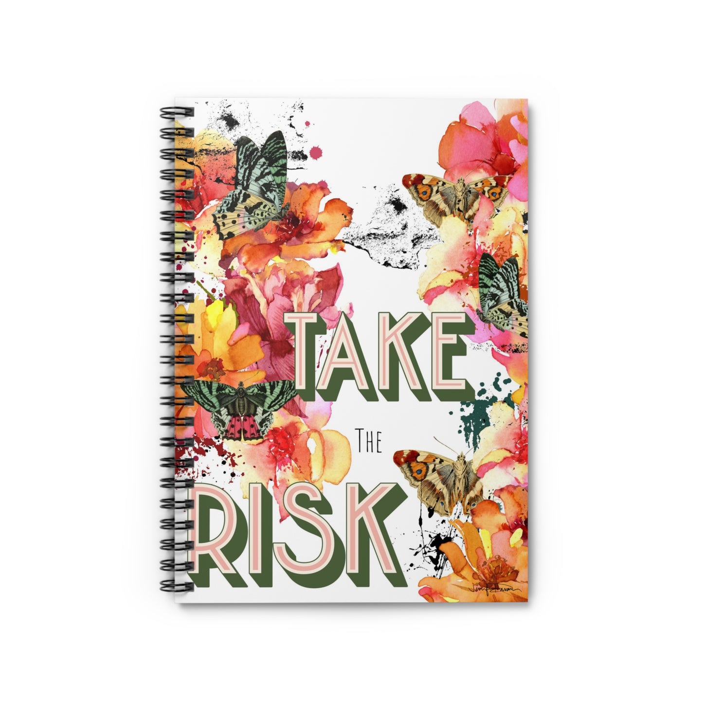 Spiral Notebook - Take the Risk - Floral Design