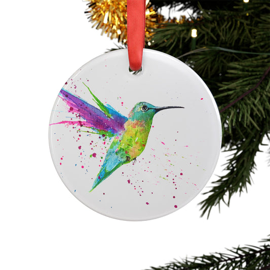 Holiday Acrylic Ornament - Hummingbird Splash