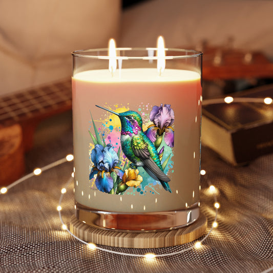 Seventh Avenue Scented Candle - Hummingbird w/ Irises Design