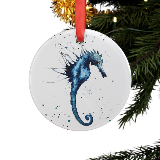 Acrylic Ornament - Blue Seahorse