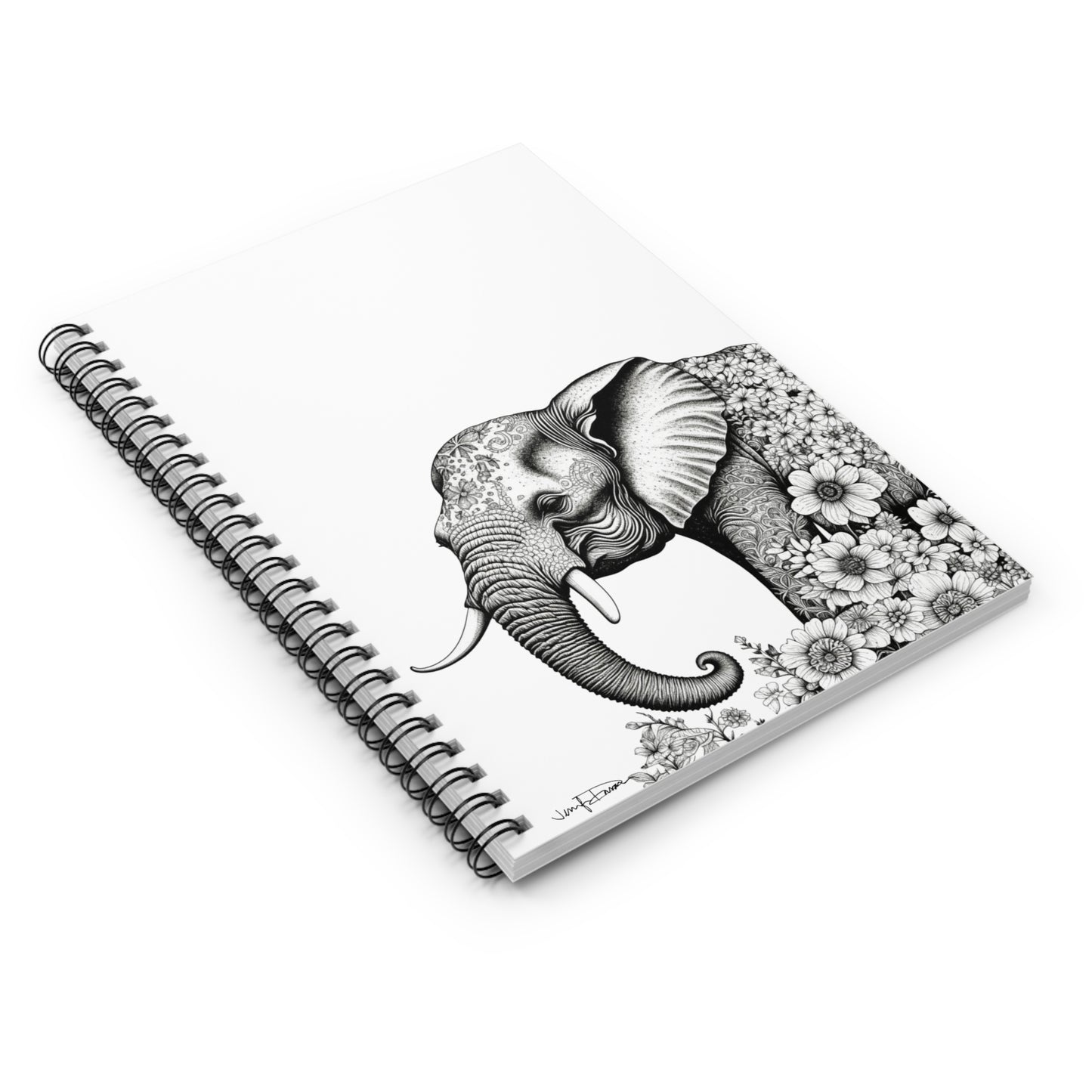 Spiral Notebook - Elephant Design