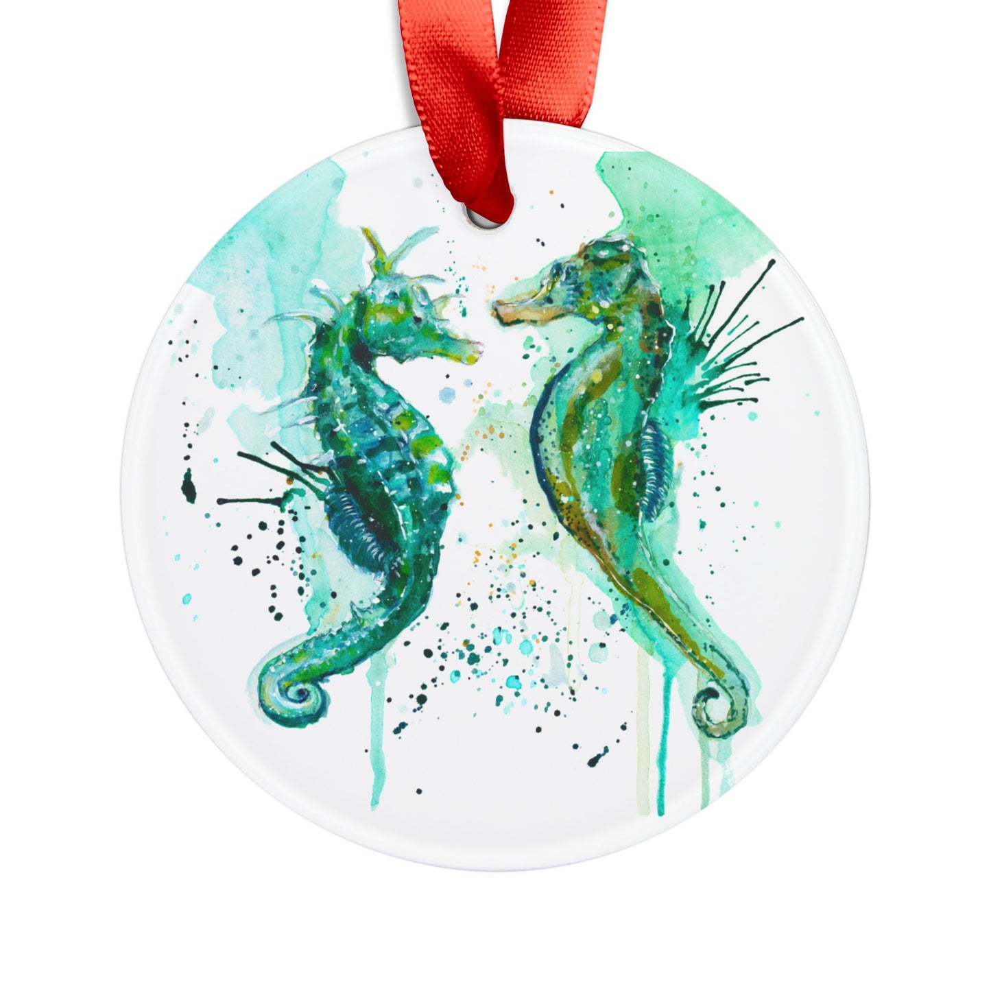 Holiday Acrylic Ornament - Seahorses