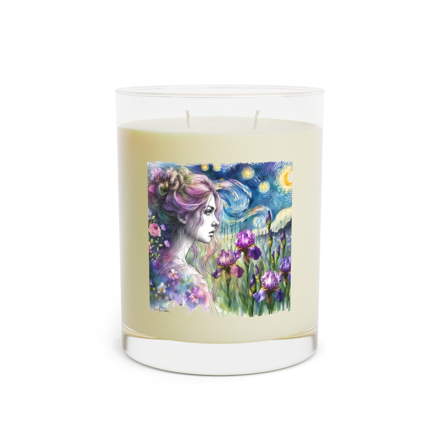 Seventh Avenue Scented Candle - Girl w/ Irises Design