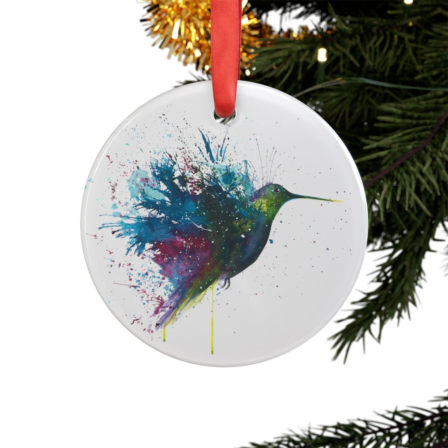 Holiday Acrylic Ornament - Hummingbird Splash