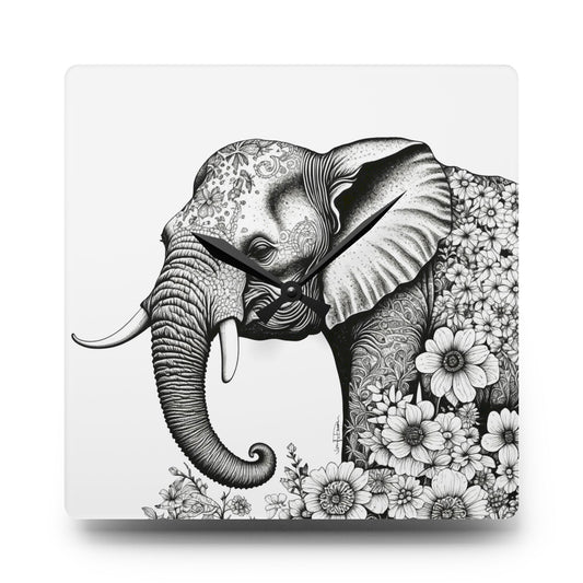 Acrylic Wall Clock - Elephant Design