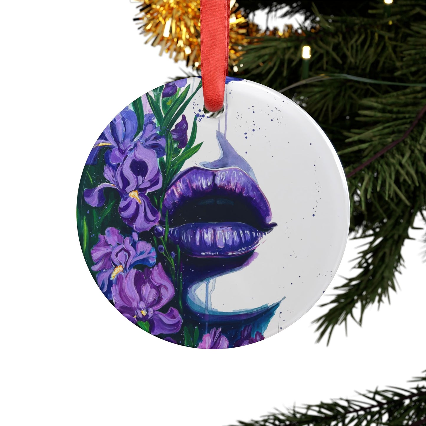 Holiday Acrylic Ornament - Dreaming in a Field of Irises