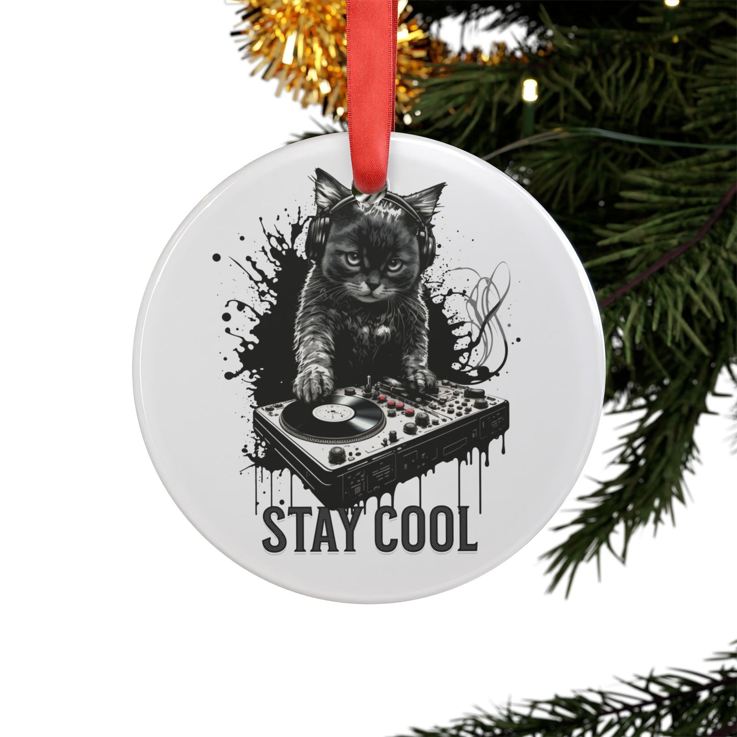 Holiday Acrylic Ornament - Stay Cool (Cat)