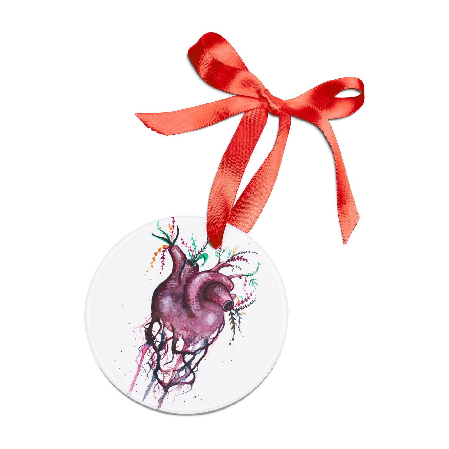 Holiday Acrylic Ornament - Blooming Heart