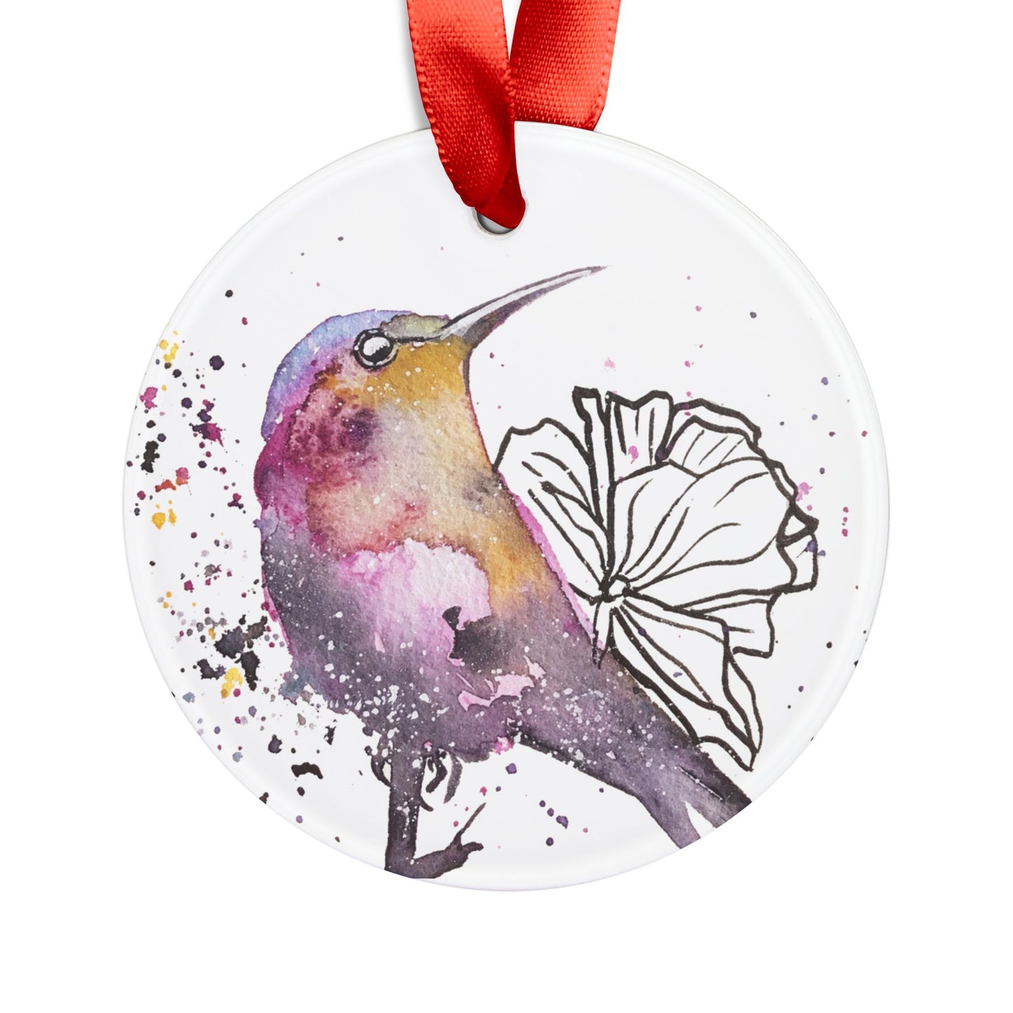 Acrylic Ornament - Galaxy Hummingbird