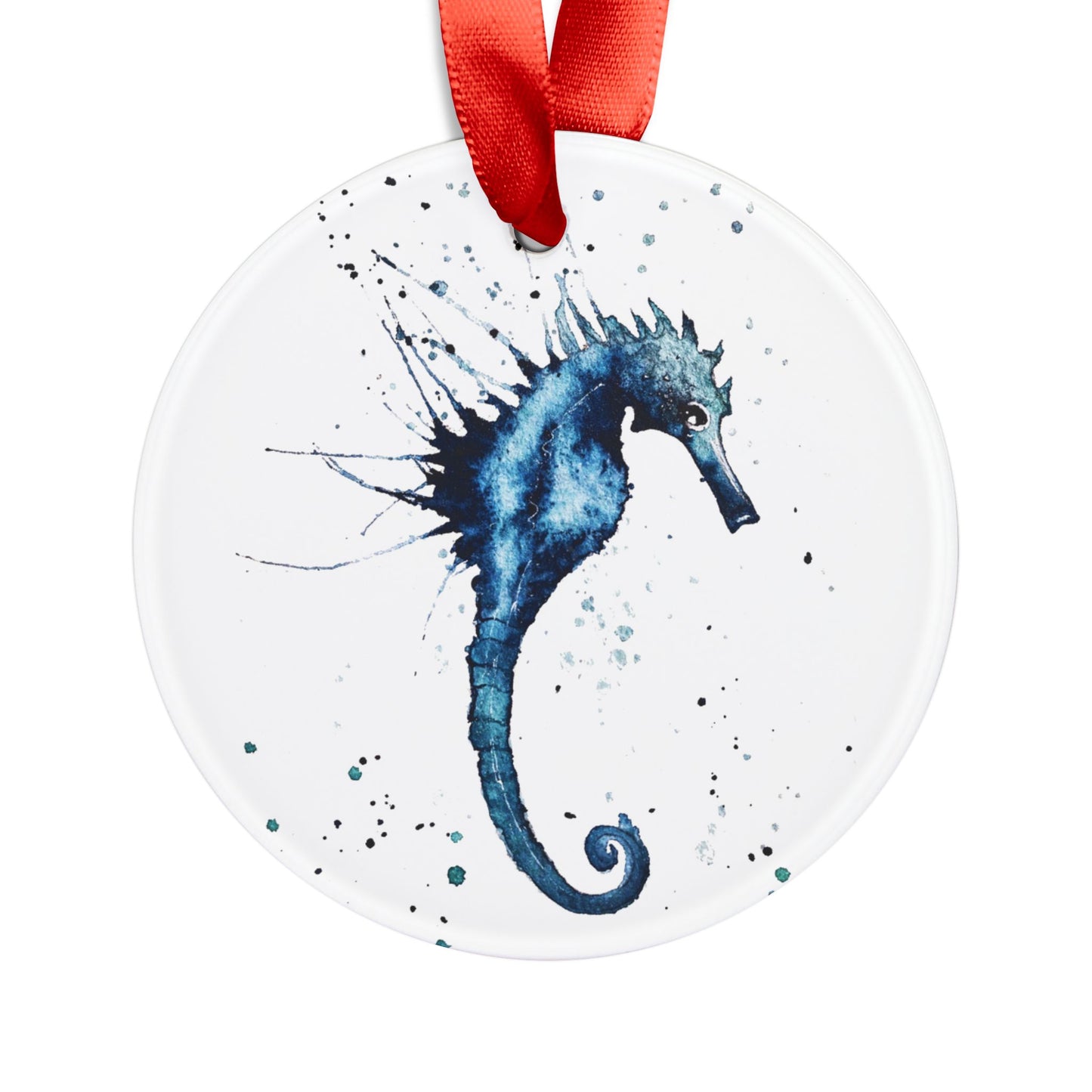 Acrylic Ornament - Blue Seahorse