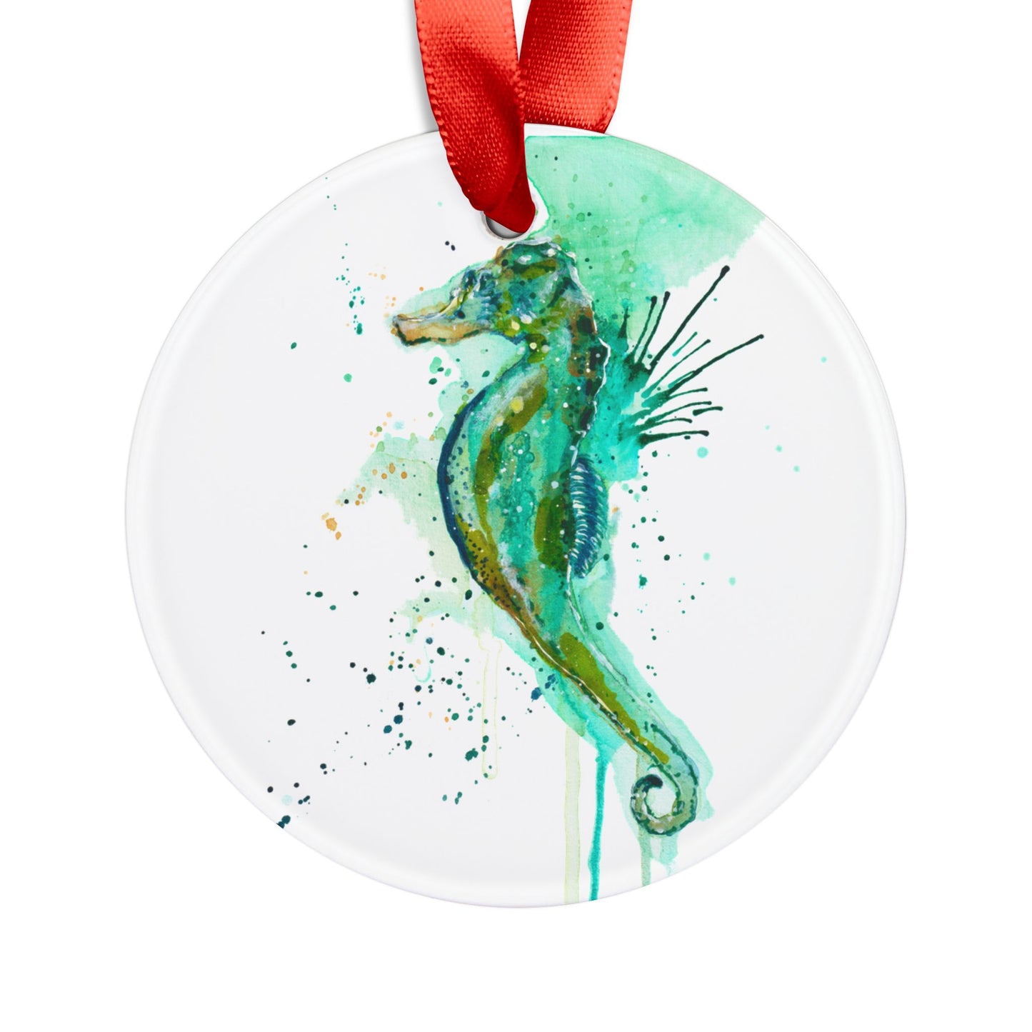 Holiday Acrylic Ornament - Seahorse #2