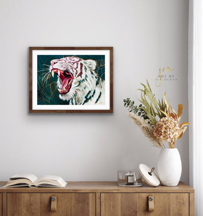“Becoming” white tiger Fine Art Paper Print