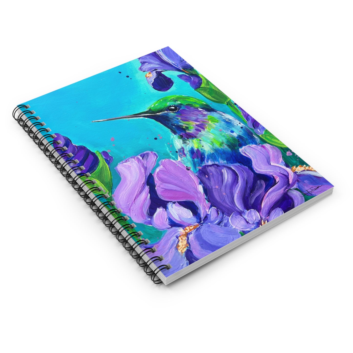 Spiral Notebook - Hummingbird with Irises