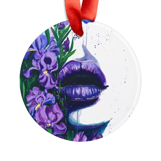 Holiday Acrylic Ornament - Dreaming in a Field of Irises