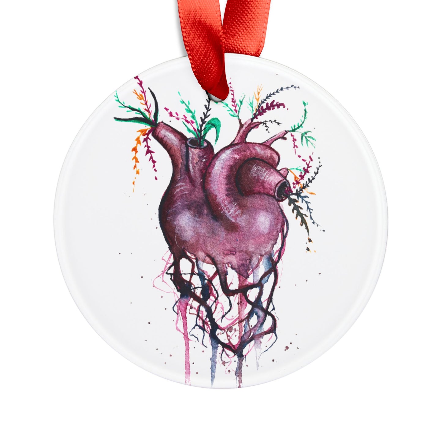 Holiday Acrylic Ornament - Blooming Heart