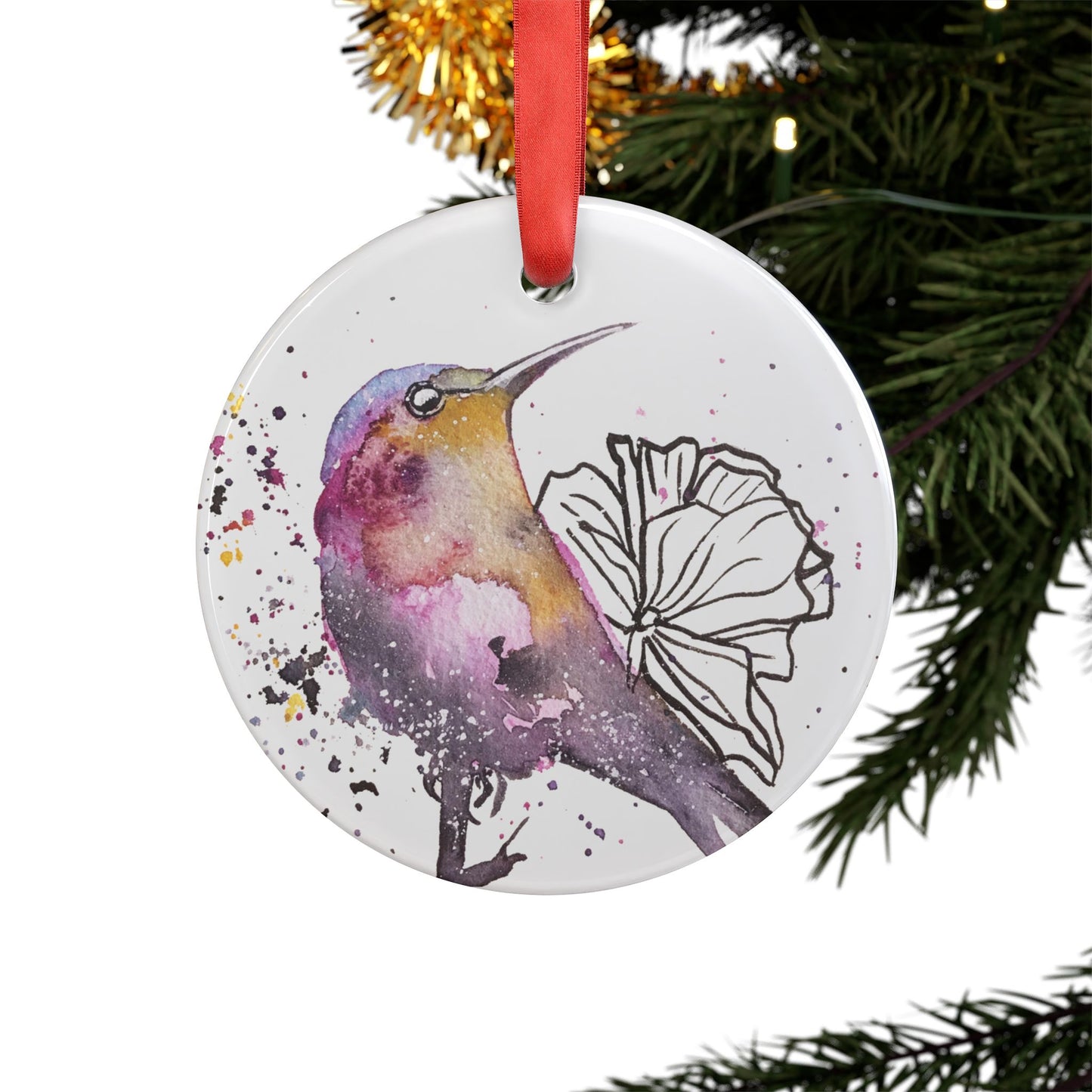 Acrylic Ornament - Galaxy Hummingbird